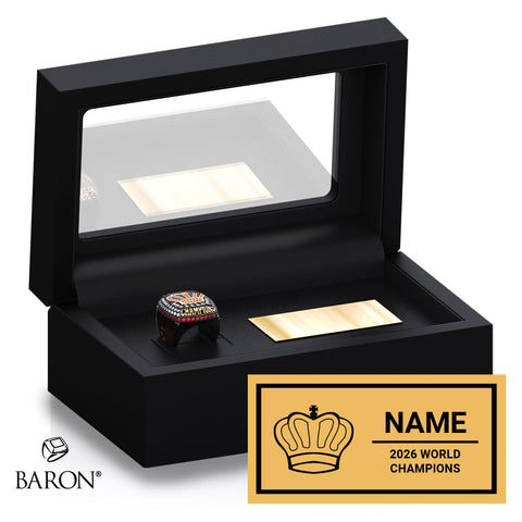 ICU World Cheerleading 2026 Championship Black Standard Window Ring Box