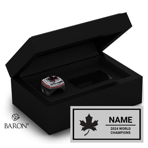 ICU World Cheerleading 2024 Championship Black Standard Window Ring Box