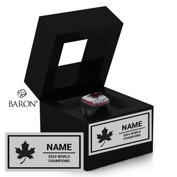 ICU World Cheerleading 2024 Championship Black Window Ring Box