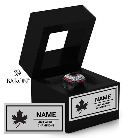 ICU World Cheerleading 2024 Championship Black Window Ring Box
