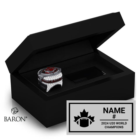 IFAF U20 Football Canada 2024 Championship Black Standard Window Ring Box