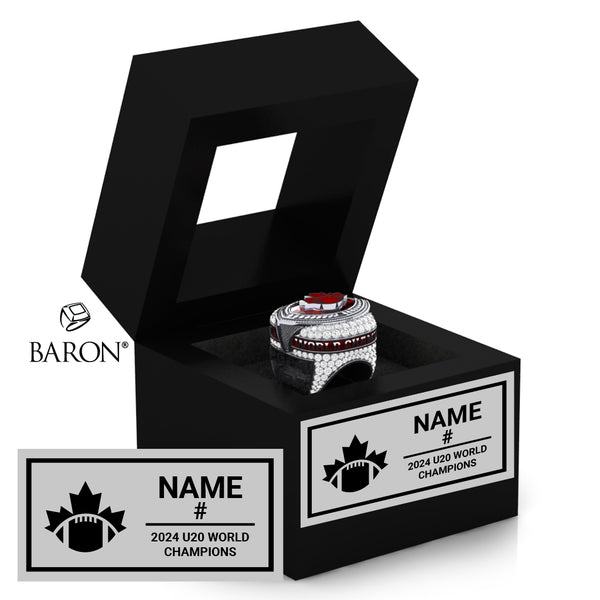 IFAF U20 Football Canada 2024 Championship Black Window Ring Box