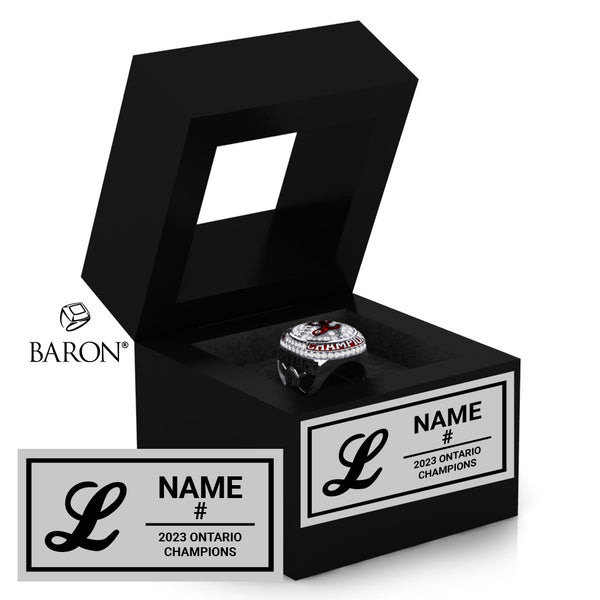 Leamington Lakers 15U 'B' 2023 Championship Black Window Ring Box