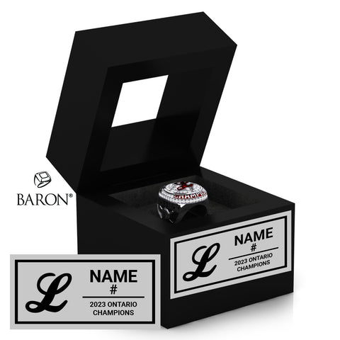 Leamington Lakers 15U 'B' 2023 Championship Black Window Ring Box
