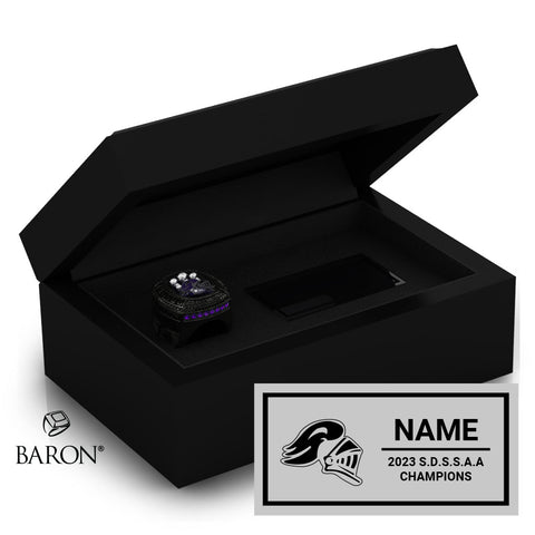 Lo Ellen High School Football 2023 Championship Black Standard Window Ring Box