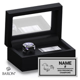 London Jr. Mustangs U18 Football 2025 OSFL Championship Black Standard Window Ring Box