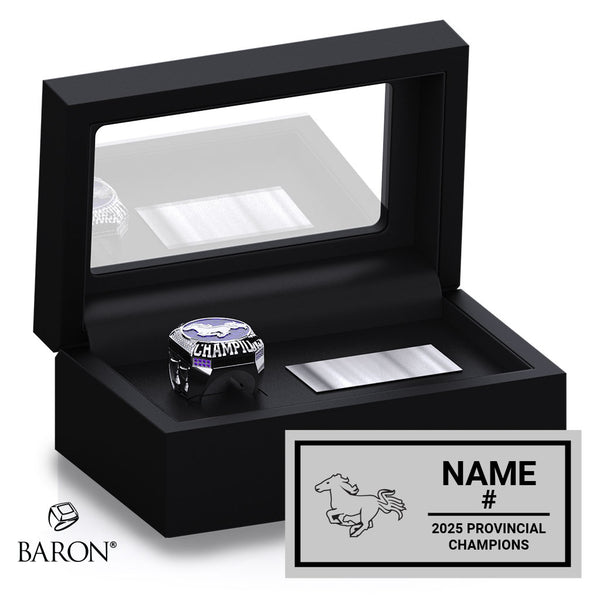 London Jr. Mustangs U18 Football 2025 OSFL Championship Black Standard Window Ring Box