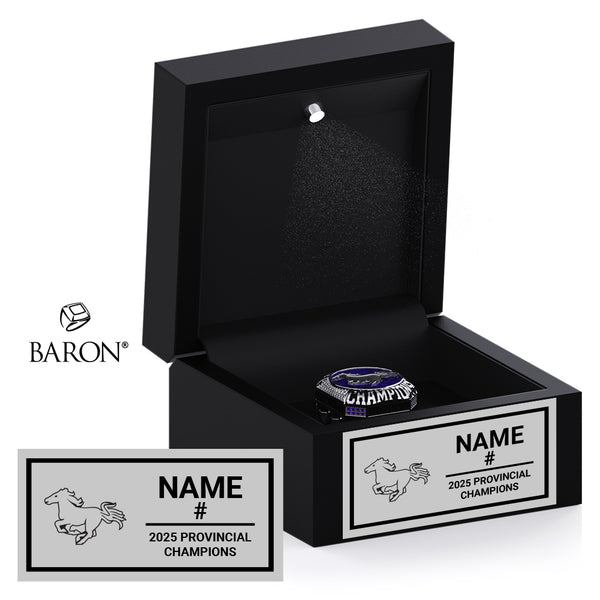 London Jr. Mustangs U18 Football 2025 OSFL Championship Black LED Ring Box