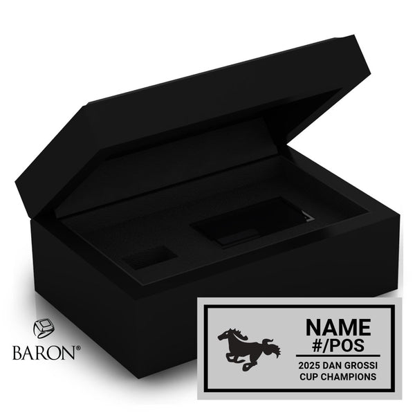 London Junior Mustangs U14AA Football 2025 Championship Black Standard Window Ring Box
