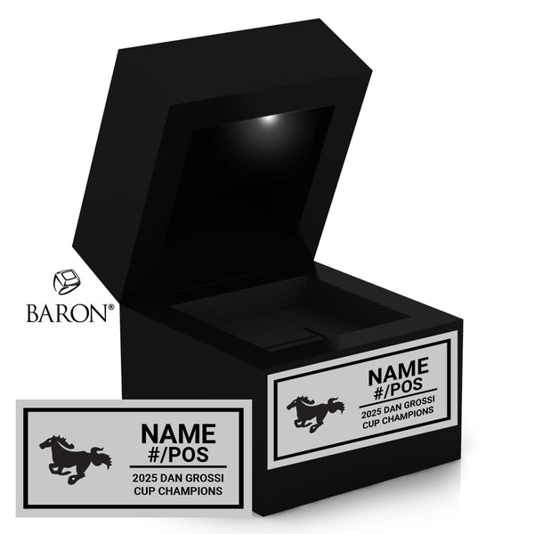 London Junior Mustangs U14AA Football 2025 Championship Black LED Ring Box