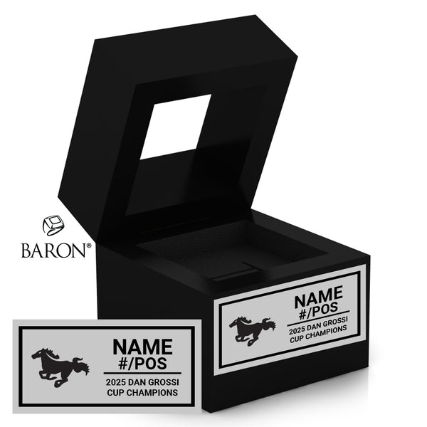 London Junior Mustangs U14AA Football 2025 Championship Black Window Ring Box