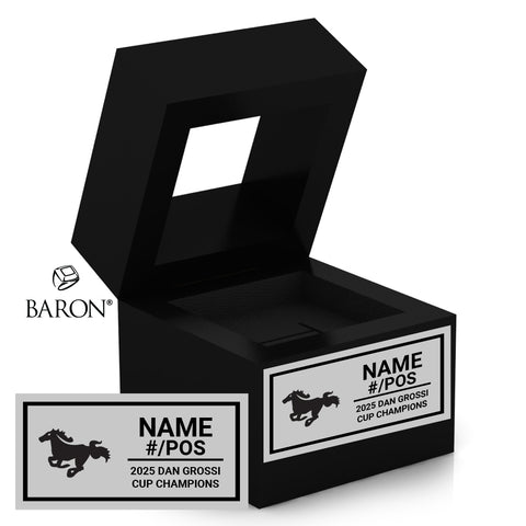 London Junior Mustangs U14AA Football 2025 Championship Black Window Ring Box