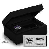 London Junior Mustangs U16 Women’s Tackle 2023 Championship Black Standard Window Ring Box