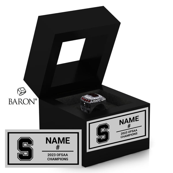London South Collegiate Football 2023 Championship Black Window Ring Box