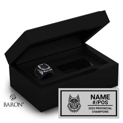 London WOLFPAAC Football 2023 Championship Black Standard Window Ring Box