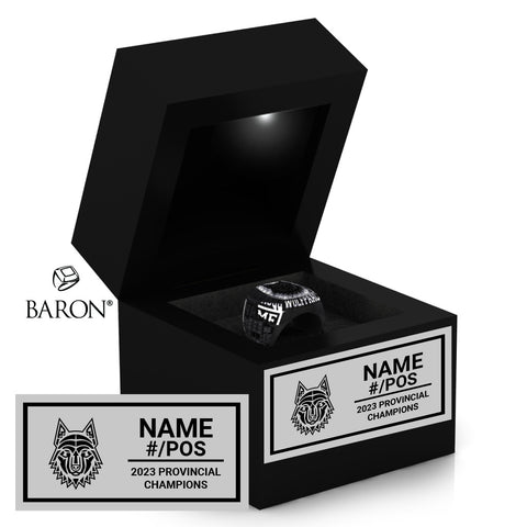 London WOLFPAAC Football 2023 Championship Black LED Ring Box