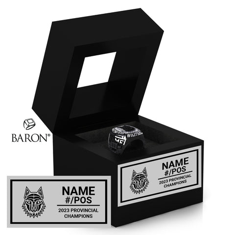 London WOLFPAAC Football 2023 Championship Black Window Ring Box