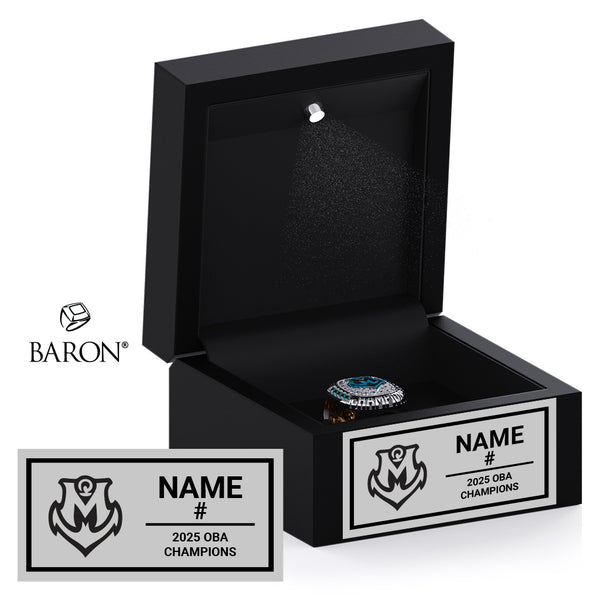 Midland Mariners Baseball 2025 Championship Black LED Ring Box