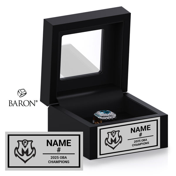 Midland Mariners Baseball 2025 Championship Black Window Ring Box