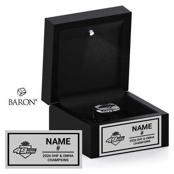 Midwest 49ers U15A Hockey 2026 Championship Black LED Ring Box