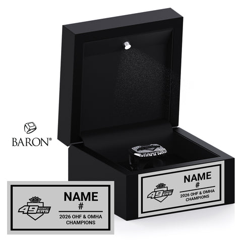 Midwest 49ers U15A Hockey 2026 Championship Black LED Ring Box