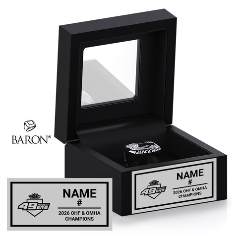 Midwest 49ers U15A Hockey 2026 Championship Black Window Ring Box