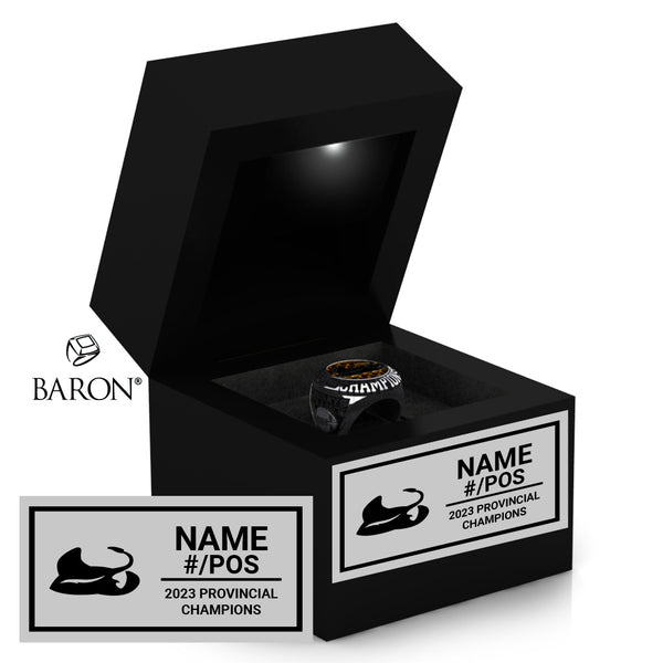 Moncton Stingrays Football 2023 Championship Black LED Ring Box
