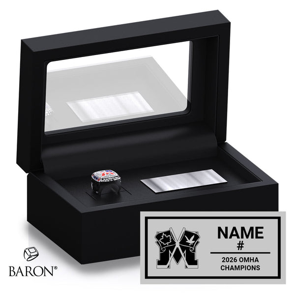 Mooretown Flags U18 OMHA 2026 Championship Black Standard Window Ring Box