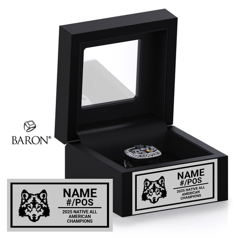 Native Allstar Game Football 2025 Championship Black Window Ring Box