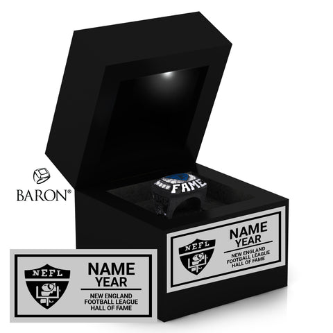 New England Football League Hall of Fame Black LED Ring Box