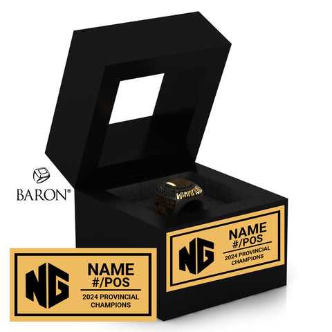 Niagara Generals Football 2024 Championship Black Window Ring Box