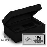 North Bay Bulldogs U12 Football 2025 Championship Black Standard Window Ring Box