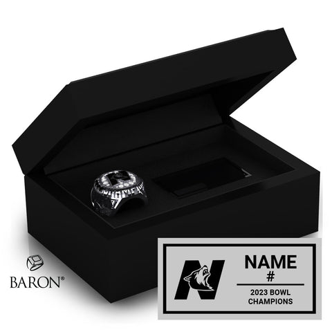 North Star Wolves Football 2023 Championship Black Standard Window Ring Box