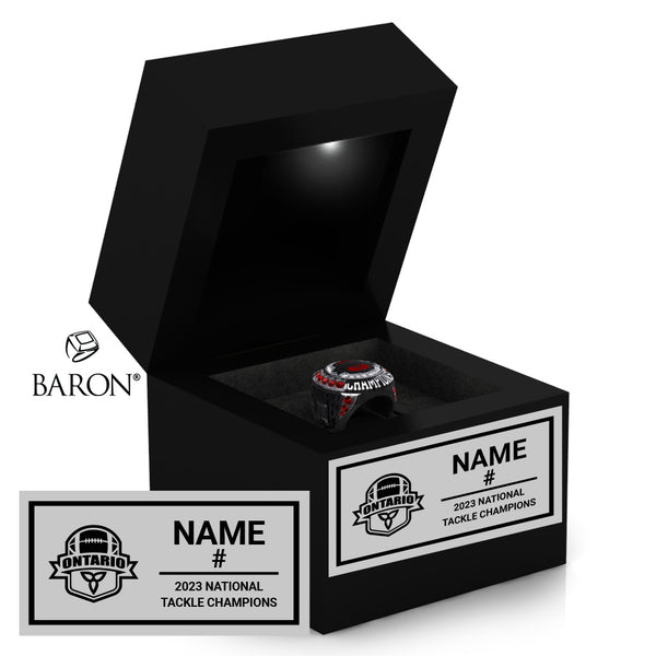 Ontario Black U18 Football Ontario 2023 Championship Black LED Ring Box