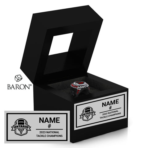 Ontario Black U18 Football Ontario 2023 Championship Black Window Ring Box