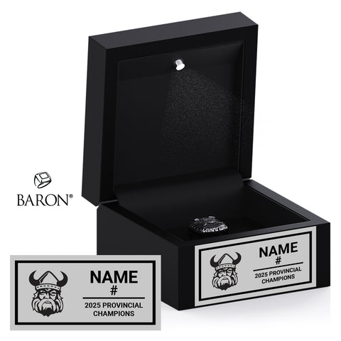 Orangeville Northmen U11 Lacrosse 2025 Championship Black LED Ring Box