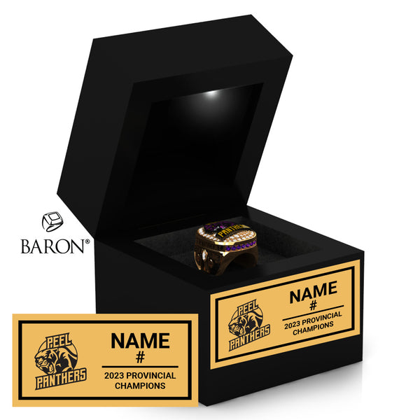 Peel Panthers Football 2023 Championship Black LED Ring Box
