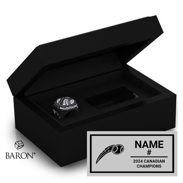 Plattsville Lightning Softball 2024 Championship Black Standard Window Ring Box