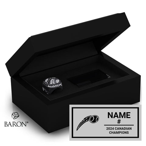 Plattsville Lightning Softball 2024 Championship Black Standard Window Ring Box