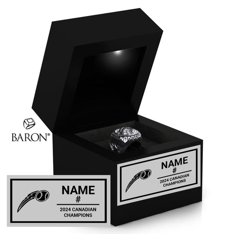 Plattsville Lightning Softball 2024 Championship Black LED Ring Box