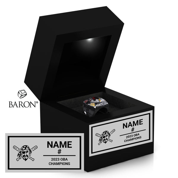 Port Lambton Pirates Baseball 2023 Championship Black LED Ring Box