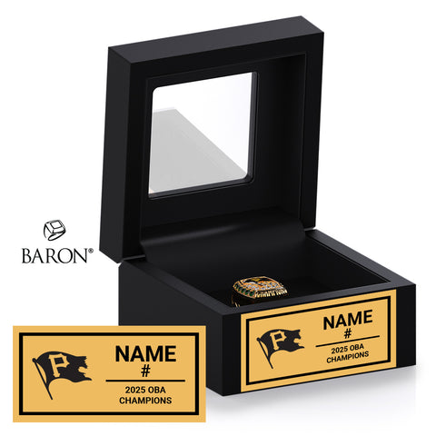 Port Lambton Pirates U18 Baseball 2025 Championship Black Window Ring Box