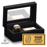 Queen’s Golden Gaels Football 2025 Championship Black Standard Window Ring Box