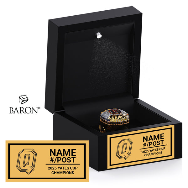 Queen’s Golden Gaels Football 2025 Championship Black LED Ring Box