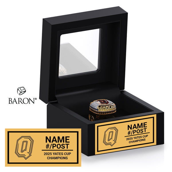 Queen’s Golden Gaels Football 2025 Championship Black Window Ring Box