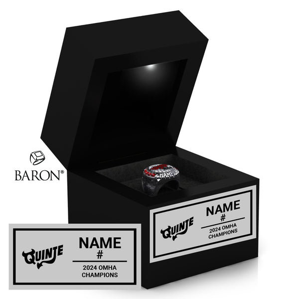 Quinte AAA U15 Hockey 2024 Championship Black LED Ring Box