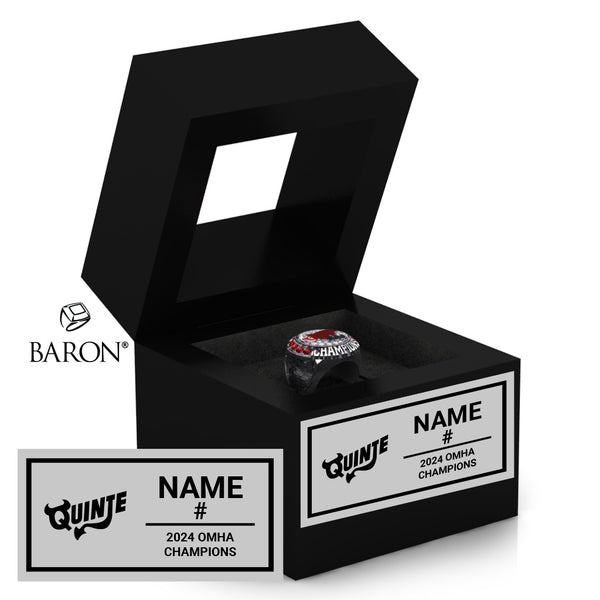 Quinte AAA U15 Hockey 2024 Championship Black Window Ring Box