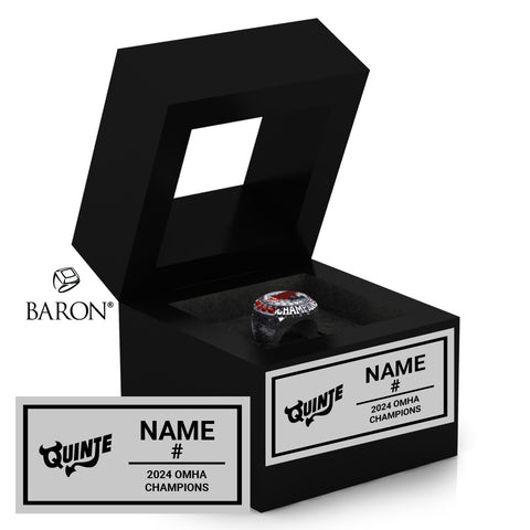 Quinte AAA U15 Hockey 2024 Championship Black Window Ring Box