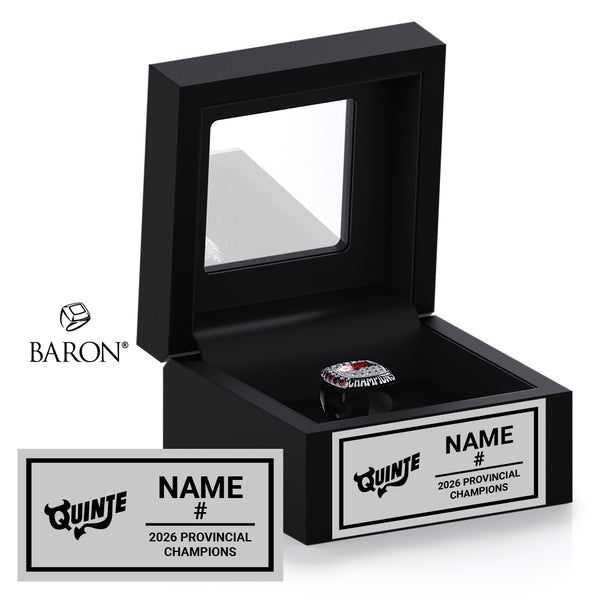 Quinte Red Devils U13 AAA Hockey 2026 Championship Black Window Ring Box