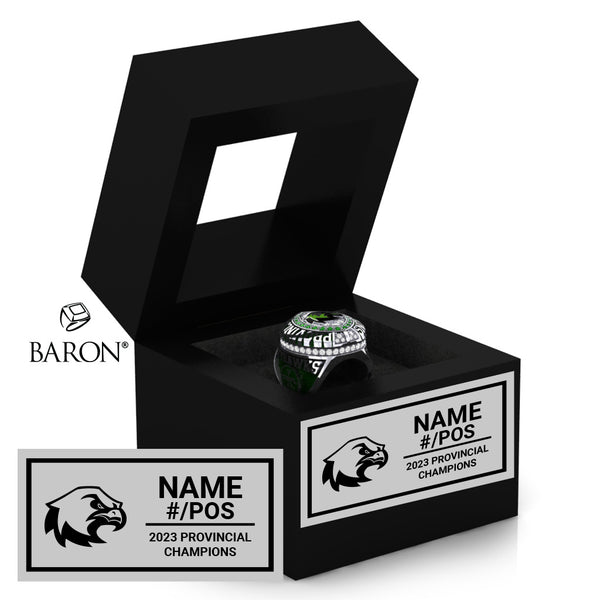 Quinte Skyhawks U14 Football 2023 Championship Black Window Ring Box